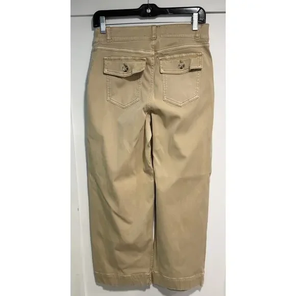 SPANX Stretch Twill High Rise Cropped Wide Leg Pants Shapewear Size M - Picture 3 of 5